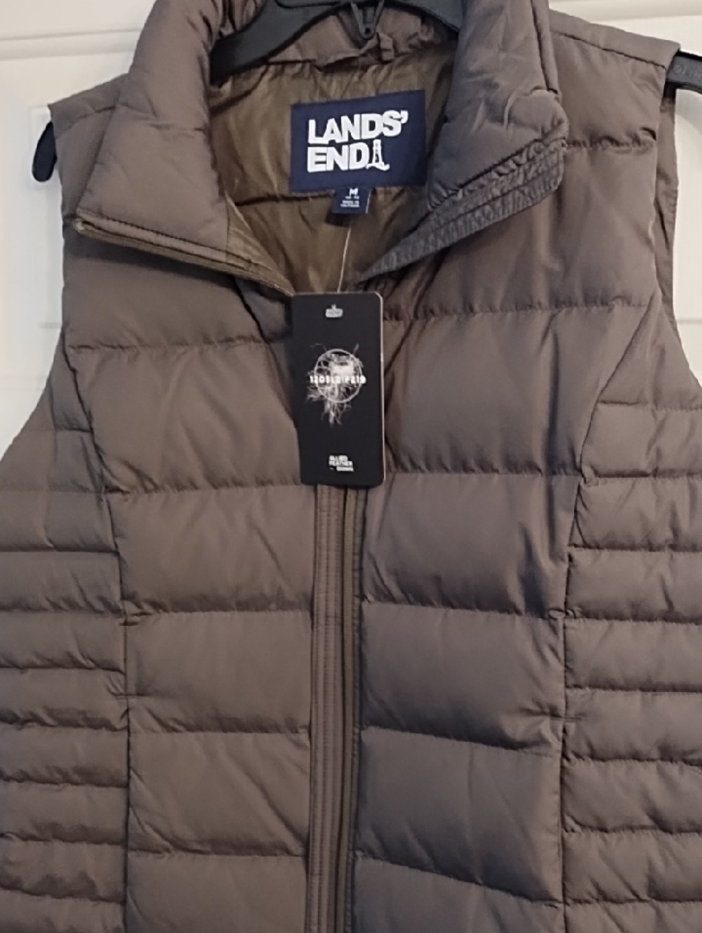 Lands' End Olive Green Down Puffer Vest NWT!